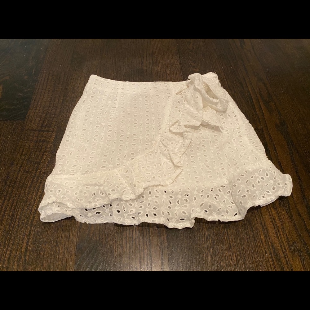 White lace summer skirt